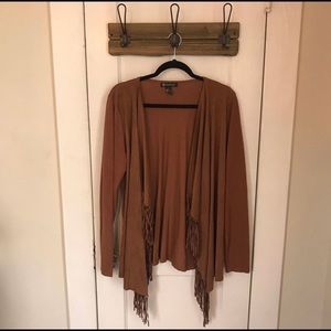 Suede Fringe Cardigan